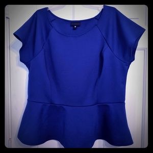 Royal Blue Peplum Top Plus Size 2X